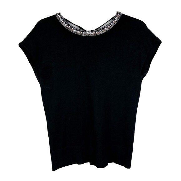 Moda International Victoria's Secret Y2K Open Back Beaded Sequined Top Silk S - Picture 1 of 10